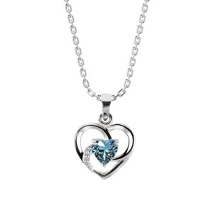 Clara 925 Sterling Silver Olesya Heart Pendant Earrings Chain Bracelet Anklet Ring for Women & Girls| Platinum Plated | Gift for her